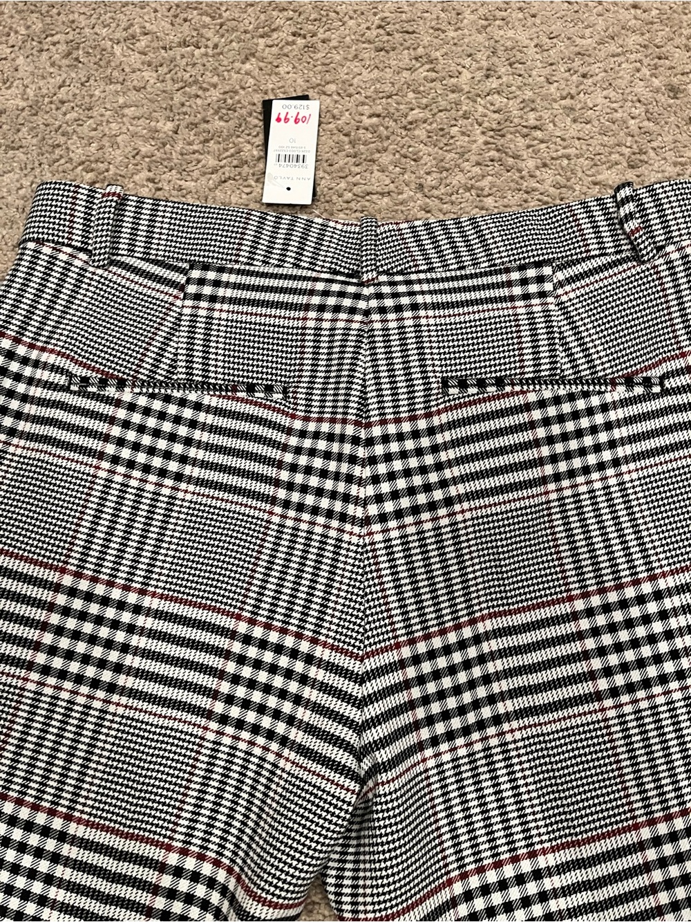 NWT Ann Taylor Sophia Plaid Straight-Leg Trousers size 10 - Picture 14 of 16